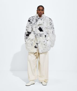 Bottega Veneta Spotted Curly Shearling Coat - White - Women - 2
