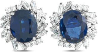 Luxury Bazaar Orecchini in platino con diamanti e zaffiro - Argento