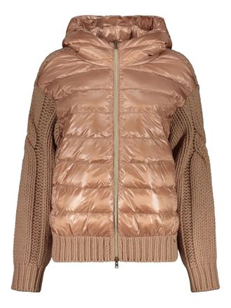 Herno hooded jacket - women - Polyamide/Cotton/Viscose/Wool/Goose Down/Goose Feather - 46 - Brown