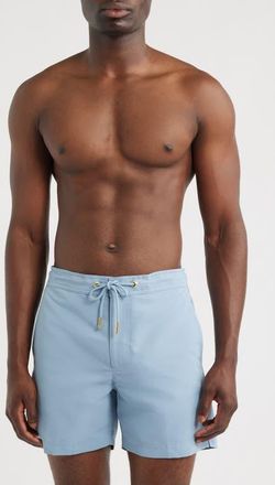 CH&Eacute; Studios Oceano Drawstring Swim Trunks in Powder Blue- 07 at Nordstrom, Size Xx-Large
