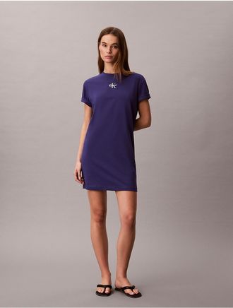 Calvin Klein Jeans Calvin Klein Womens Monologo Mini T-Shirt Dress - Blue - XL