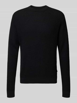 Jack & Jones Strickpullover mit Rundhalsausschnitt Modell REAGAN in Black, Größe XXL