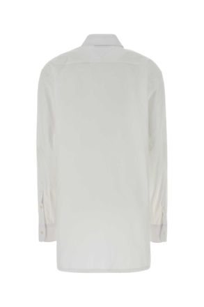 Prada Womens White Poplin Shirt Bianco Exterior: Cotton Camicie