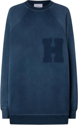 Halfboy Over Crew Neck - Dames - Sweatshirts - Blauw - XS - Katoen - Hoodies & sweatvesten