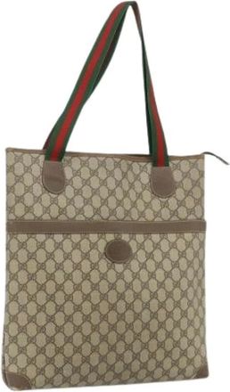 Gucci Pre-owned Tote Bags, female, Beige, Size: ONE SIZE Pre-owned Vintage GG Tote Bag