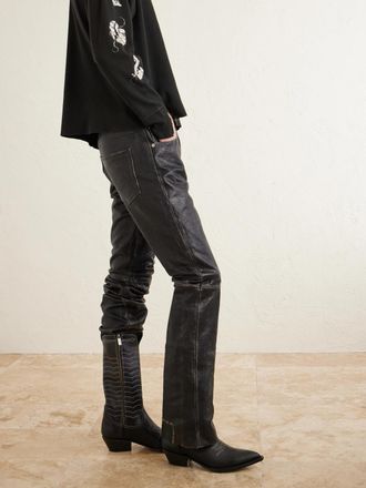 Enfants Riches Deprimes Split Ends Embroidered Leather Boots