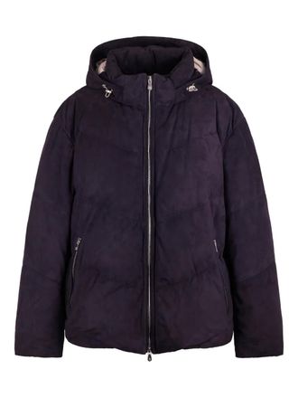Brunello Cucinelli zip-up hooded jacket - Blue