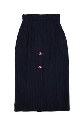 Elisabetta Franchi Pleated Wool Skirt - Black