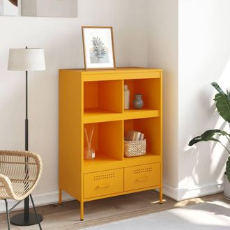 Berkfield Home Highboard Mustard Yellow 68x39x101.5 cm Steel