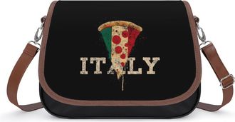 Generic Italy Pizza Italian Flag Fashion Womens Crossbody Bags Novelty Handbag Shoulder Bag Purse