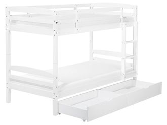 Beliani Beliani - Letto A Castello 90 X 200 Cm In Legno Bianco Con Cassettiera Regat