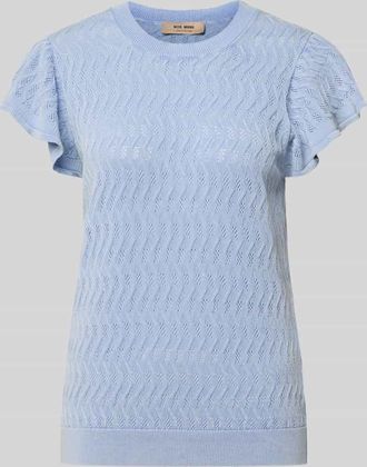 Mos Mosh Strickshirt mit Volants Modell Ganna in Hellblau, Gr&ouml;&szlig;e XL