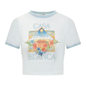 Casablanca T-Shirts, female, White, Size: M Cropped T-shirt