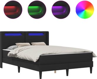 vidaXL Estructura De Cama Con Colch&oacute;n Negro 140 X 190 Cm Vidaxl