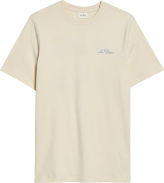 Les Deux Wild Flower Embroidered Organic Cotton T-Shirt in Eggnog White at Nordstrom, Size Small