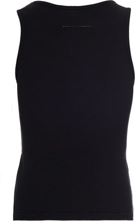 Maison Margiela Womens Ribbed Cotton Tank Top Black