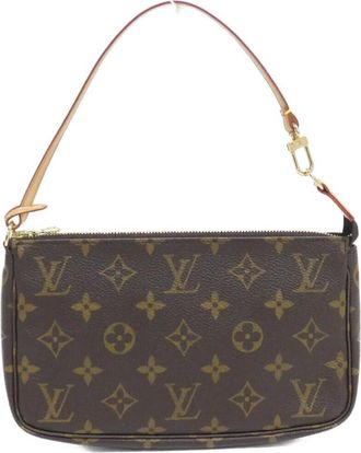 Louis Vuitton Marron Coated Canvas Pouch (Pre-Owned)