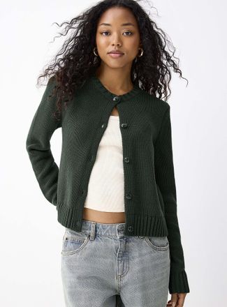 Twik Womens Thick knit button-up Cardigan Sweater