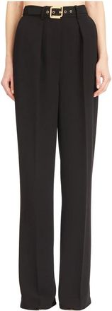 Elisabetta Franchi Broek met Riem - Dames - Straight fit broeken - Zwart - S - Broeken
