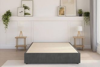 Sloomy Divan Base Slate Naples 2 Drawers Right Side in Grey | Size: Small Single
