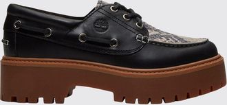 Timberland Mocassino platform da barca in pelle con dettaglio stampa pitone