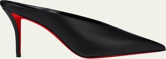 Christian Louboutin Miss Z Slimimule Leather Red Sole Stiletto Mules