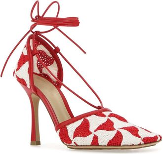 Bottega Veneta Womens Two-Tone Stretch Crochet Sandals 8959 Sandali