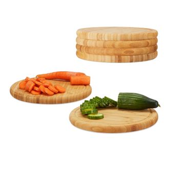 Relaxdays 12x Tagliere In Legno Da Cucina, Set Da 12, Per Pizza, Formaggi, Salame, 30 Cm, Per Servire Antipasti E Aperitivo