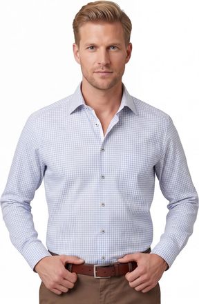 Eterna Overhemd wit Eterna Comfort Fit geruit katoen