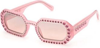 Swarovski Ladies Pink Rectangular Sunglasses 5636336