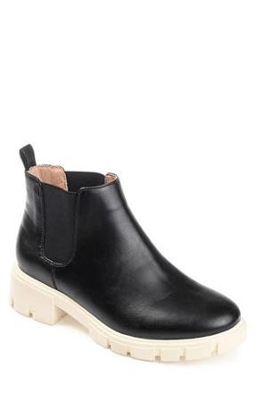Journee Collection Rorke Lug Sole Chelsea Boot in Black at Nordstrom Rack, Size 12