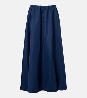 Brunello Cucinelli Cotton-blend midi skirt