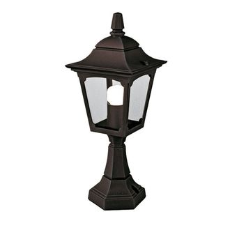 Netlighting Chapel Mini 1 Light Outdoor Pedestal Lantern Black IP44 E27