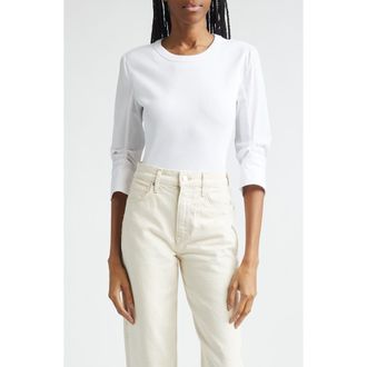 Veronica Beard Junia Mixed Media Top in White at Nordstrom, Size Large
