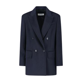 Max Mara Dames, Jassen, Blauw, Maat: XL Leer
