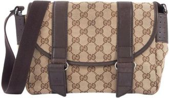 Gucci Pre-owned Fabric gucci-bags - Dames - Vintage Schoudertas - Bruin - ONE Size - Leer - Vintage