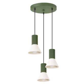 Sollux Lighting L&aacute;mpara colgante beige/verde oliva acero/aluminio alt. 120 cm