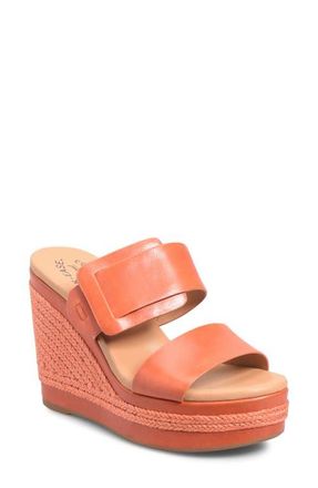 Kork-ease Raya Espadrille Platform Wedge Slide Sandal in Orange Full Grain at Nordstrom, Size 10