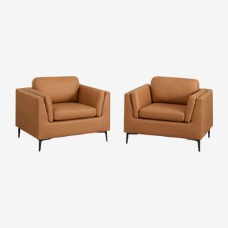 Sklum Pack De 2 Sillones En Polipiel Soren Sklum Camel