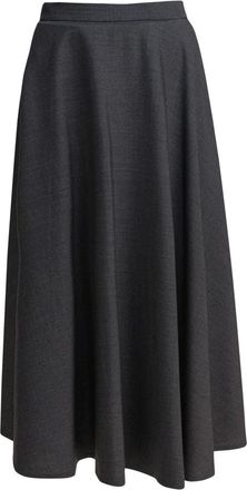 Semper Uitlopende midi-rok - Dames - Midirokken - Grijs - XS - Polyester - Rokken