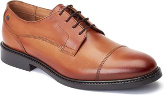 Base London Magnus Leren Herenschoenen In Verbrand Bruin Oxford-Stijl