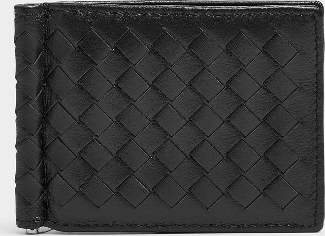 Mens Braided faux-leather wallet