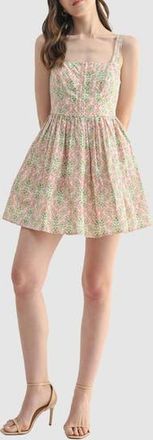 Lush Fit and Flare Mini Dress in Pink Multi at Nordstrom Rack, Size Medium