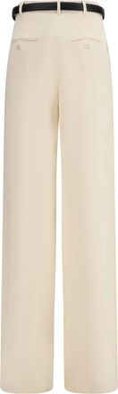 Max Mara Womens Elegant Pants With Belt Beige Triacetate; Polyester Trousers