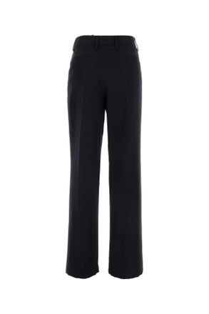 Prada Womens Black Gabardine Pant Bleu Wo-Cristallo Ottone Pantaloni