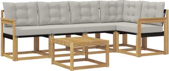 vidaXL Conjunto De Sof&aacute;s De Exterior 6 Uds. Blanco Y Gris Claro Vidaxl