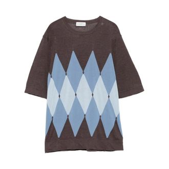 Ballantyne Argyle T-Shirt - Heren - T-shirts - Veelkleurig - M - Katoen - Tops