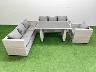 Fimous Patio Garden Furniture Sets with Light Grey