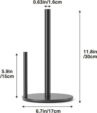 OEM Soporte Para Toallas De Papel De Acero Inoxidable Negro De Primera Calidad, Organizador De Rollos Para Encimera Con Base Lastrada