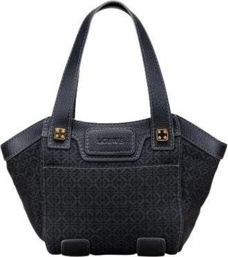 Loewe Pre-owned Canvas Tote Bag - Dames - Vintage Shopper - Zwart - ONE Size - Leer - Vintage